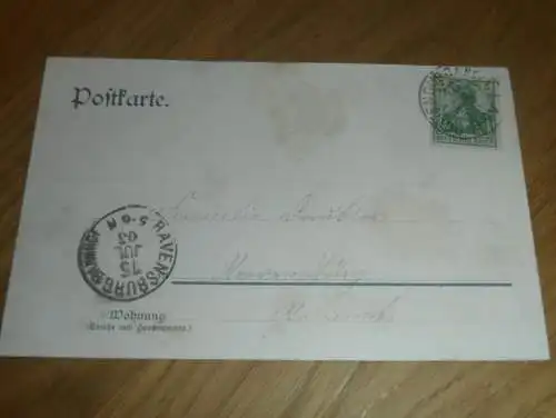 alte AK - Weggenthal b. Rottenburg , 1903 ,  Kirche , Ansichtskarte nach Ravensburg !!!