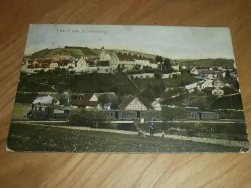 alte AK - Leonberg  , 1907 , Eisenbahn , Panorama , Ansichtskarte