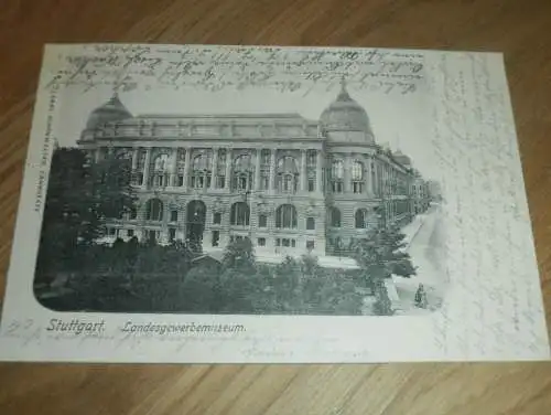 alte AK - Stuttgart , 1903 ,  Landesgewerbemuseum , Ansichtskarte nach Biberach a. Riss !!