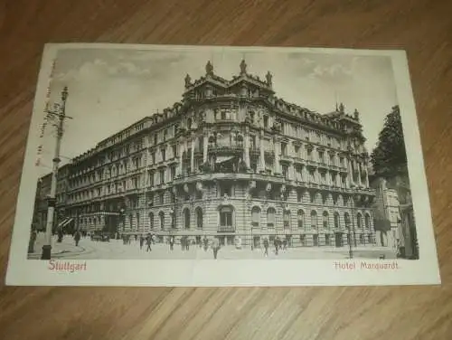 alte AK - Stuttgart , 1909 , Hotel Marquardt , Ansichtskarte !!