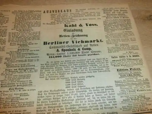 Mecklenburgische Anzeigen , 17.02.1868 , Schwerin und Umgebung , mit Reklame !! RAR !! Mecklenburg !!