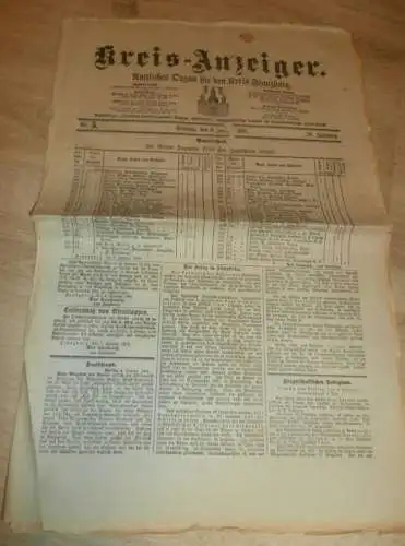 Zeitung für Kreis Franzburg , 6.01.1901 , NR.5 !! mit Reklame Franzburg und Umgebung !! RAR !! Mecklenburg !!