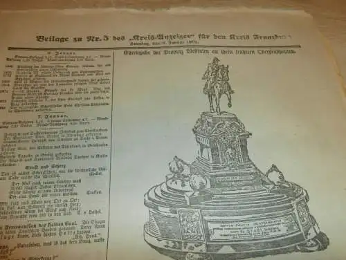 Zeitung für Kreis Franzburg , 6.01.1901 , NR.5 !! mit Reklame Franzburg und Umgebung !! RAR !! Mecklenburg !!