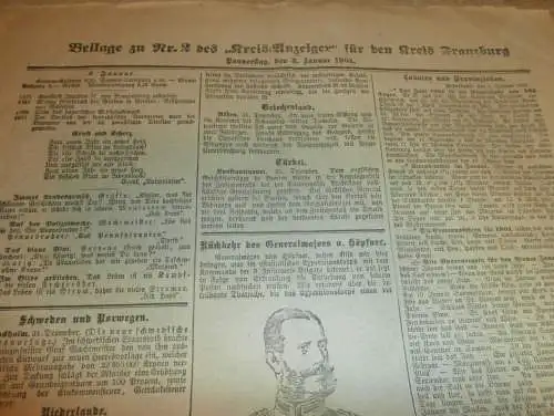 Zeitung für Kreis Franzburg , 3.01.1901 ,  NR.2 !! mit Reklame Franzburg und Umgebung !! RAR !! Mecklenburg !!