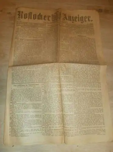 Rostocker Anzeiger 24.09.1903 , mit über 5 Seiten Anzeigen / Reklame aus Rostock und Umgebung !! RAR !! Mecklenburg !!