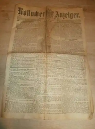 Rostocker Anzeiger 28.08.1903 , mit über 5 Seiten Anzeigen / Reklame aus Rostock und Umgebung !! RAR !! Mecklenburg !!