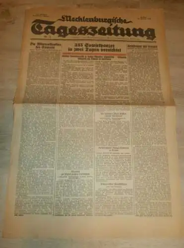 Tageszeitung Güstrow 14.1.1944 , Schule und HJ , Panzer , mit Annoncen !! RAR !! Mecklenburg !!