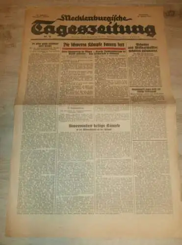 Tageszeitung Güstrow 13.1.1944 , Obstbau , NSKK , mit Annoncen !! RAR !! Mecklenburg !!