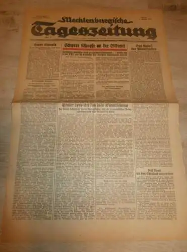 Tageszeitung Güstrow 7.01.1944 - Wir verdunkeln , mit Annoncen!! RAR !! Mecklenburg !!
