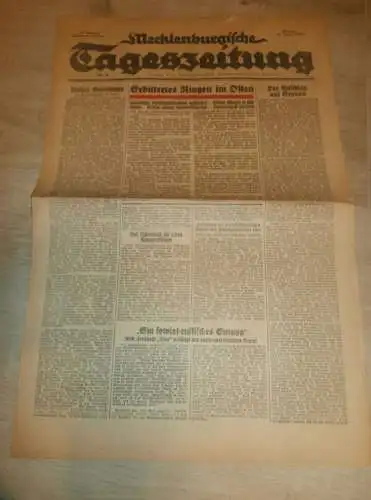 Tageszeitung Güstrow 11.01.1944 , Wir verdunkeln , mit Annoncen !! RAR !! Mecklenburg !!