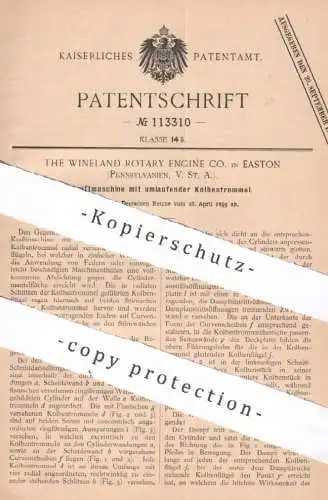 original Patent - The Wineland Rotary Engine Co. Easton , Pennsylvania , USA , 1899 , Kraftmaschine | Kolben , Motor !!