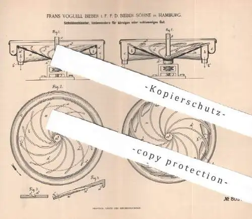 original Patent - Frans Voguel Bieber | F. D. Bieber Söhne , Hamburg , 1894 , Scheideschleuder | Zentrifuge , Schleuder