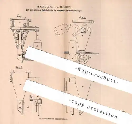 original Patent - H. Grimberg , Bochum , 1901 , Seilschutzrolle für Streckenförderung | Winde , Seilwinde , Umlenkrolle