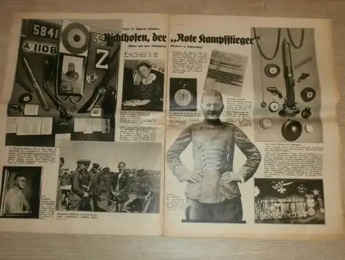 Neue Illustrierte Zeitung 27.04.1933 , Richthofen der rote Kampfflieger , Fahnen , Fackeln , Orden , Reklame und Werbung