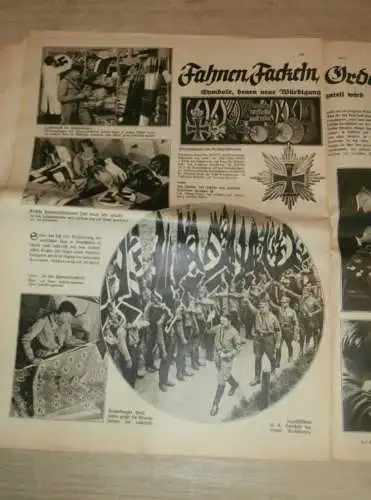 Neue Illustrierte Zeitung 27.04.1933 , Richthofen der rote Kampfflieger , Fahnen , Fackeln , Orden , Reklame und Werbung