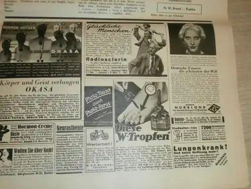 Neue Illustrierte Zeitung 27.04.1933 , Richthofen der rote Kampfflieger , Fahnen , Fackeln , Orden , Reklame und Werbung
