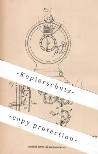 original Patent -  H. & A. Hupe , Neumünster i. H. , 1905 , Küchenuhr | Uhr mit Alarm , Uhrwerk , Wecker ,