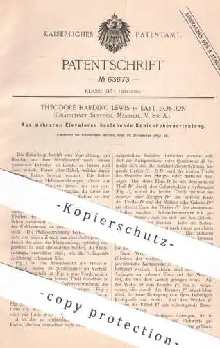 original Patent - Theodore Harding Lewis , East Boston , Suffolk , Massachusetts , USA | Kohle - Hebezeug | Elevator