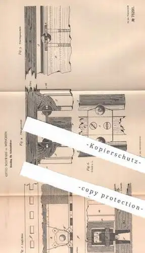 original Patent - Otto Schwarz , München , 1892 , Beschlag für Schiebetüren | Schiebetür , Tür , Türen , Fenster !!