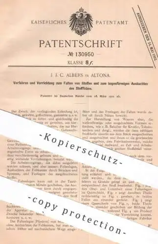 original Patent - J. J. C. Albers , Hamburg / Altona , 1901 , Falten von Stoff | Gewebe | Schneiderei , Schneider