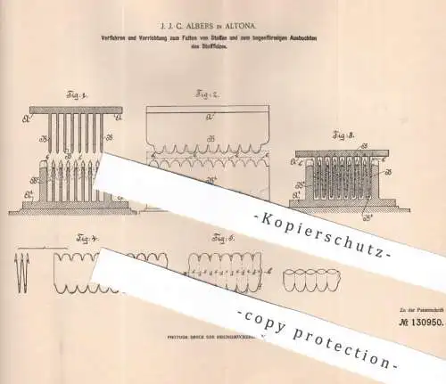 original Patent - J. J. C. Albers , Hamburg / Altona , 1901 , Falten von Stoff | Gewebe | Schneiderei , Schneider