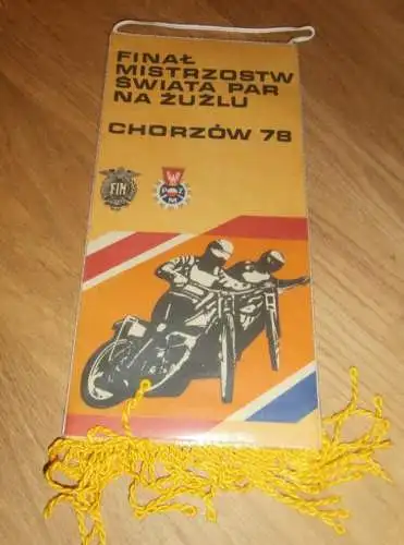 Speedway Wimpel 1978 , Chorzów / Polska , Weltmeisterschaft Finale , Motorsport !!