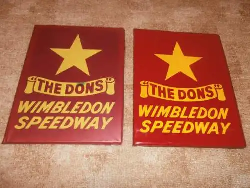 2x alte Mappe für Speedway Programmheft , Wimbledon , The Dons , 60er Jahre , program , Programm , Motorsport !!