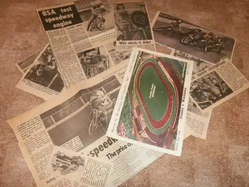 Konvolut - Speedway Wimbledon 1969 , Programm mit Zeitungsartikeln , BSA , Programmheft , Motorsport !!