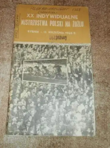 Konvolut - Speedway Rybnik 1968 , polnische Meisterschaft , Programm mit Zeitungsartikeln , Programmheft , Motorsport !!