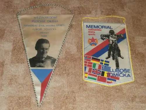 Speedway - 2x Wimpel Prag / Praha , 1969 , Lubose Tomicka !!!