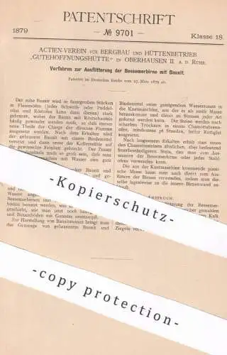 original Patent - AV für Bergbau & Hüttenbetrieb Gutehoffnungshütte , Oberhausen II. / Ruhr | Bessemerbirne mit Bauxit !