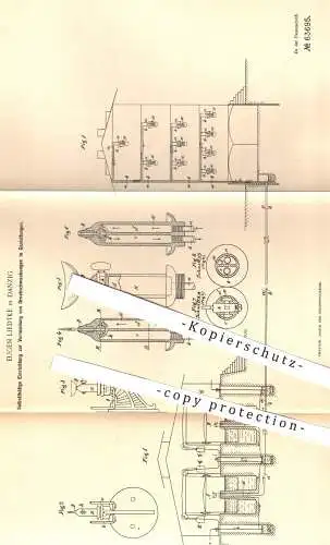 original Patent - Eugen Liedtke in Danzig , 1891 , Vermeidung von Druckschwankungen in Gasleitungen | Gas , Gase !!!