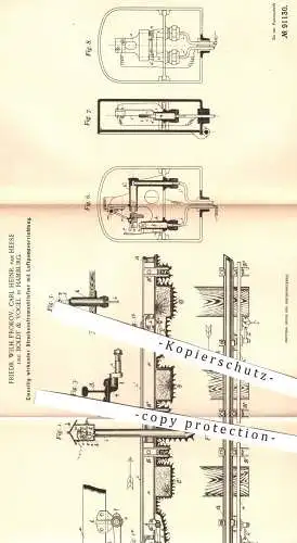 original Patent - Friedr. W. Prokov / Carl H. van Heese / Boldt & Vogel , Hamburg , 1896 , Streckenstromschließer !!!