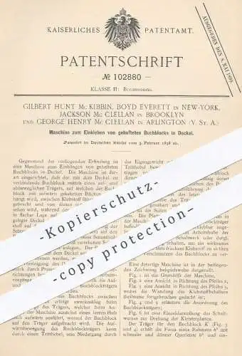 original Patent - G. H. Mc Kibbin / Boyd Everett / NY / Jackson & G. H. Mc Clellan , Brooklyn Arlington USA / Buchbinder