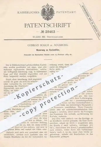 original Patent - Conrad Bosch in Augsburg , 1884 , Kachelofen , Kachelöfen | Kachel - Ofen , Öfen , Ofenbauer !!!