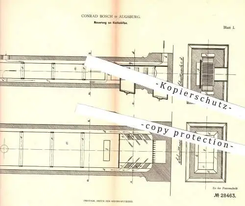 original Patent - Conrad Bosch in Augsburg , 1884 , Kachelofen , Kachelöfen | Kachel - Ofen , Öfen , Ofenbauer !!!