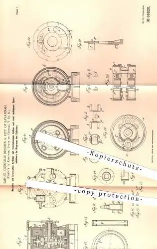 original Patent - Samuel Glenville Brosius , City of Savannah , Chatham , Georgia , USA , 1891 , Dampfmaschinen , Motor