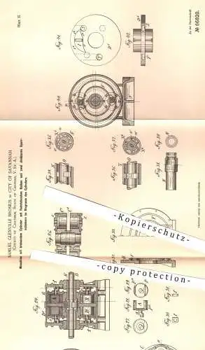 original Patent - Samuel Glenville Brosius , City of Savannah , Chatham , Georgia , USA , 1891 , Dampfmaschinen , Motor