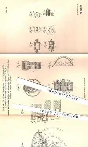 original Patent - Samuel Glenville Brosius , City of Savannah , Chatham , Georgia , USA , 1891 , Dampfmaschinen , Motor