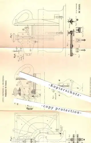 original Patent - Otto Frühling , Bromberg , 1880 , Profilzeichner für Schienen | Schwellenbau , Schwellen , Eisenbahn !