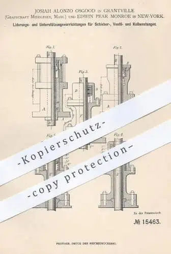 original Patent - Josiah Alonzo Osgood , Grantville Middlesex | Edwin Pear Monroe , New York , 1880 , Kolben , Ventil !!