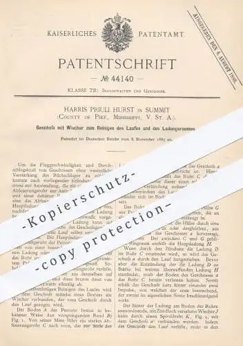 original Patent - Harris Priuli Hurst , Summit , Pike , Mississippi USA , 1887 , Geschoss | Patronen , Gewehr , Waffen !