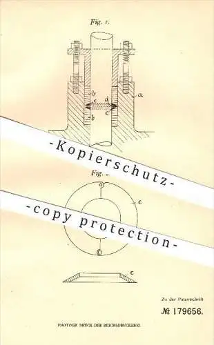 original Patent - Hugo Dornseif , Radevormwald , 1905 , Stopfbüchsen - Packung , Metall , Stopfbüchse , Kolben , Talkum