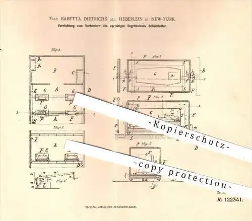 original Patent - Babetta Dietrichs - Heberlein , New York , 1900 , Verhindern des vorzeitigen Begräbnisses Scheintoter