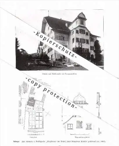 Photographien / Ansichten , 1914 , Schwyz , Prospekt , Architektur , Fotos !!!