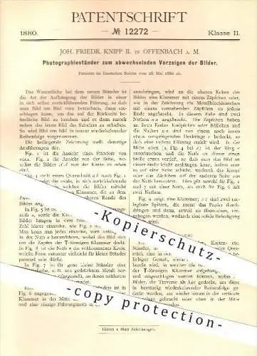 original Patent - Joh. Friedr. Knipp II. in Offenbach am Main , Ständer zum Darstellen von Fotos , Foto , Fotografie !