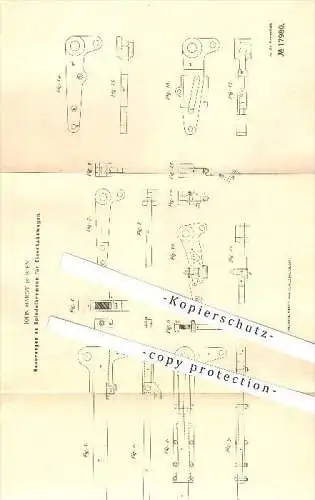 original Patent - John Hardy in Wien , 1880 , Bremsen für Eisenbahnwagen , Eisenbahn !!!