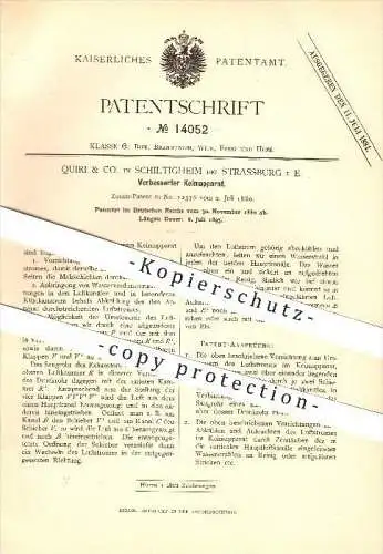 original Patent - Quiri & Co. in Schiltigheim bei Strassburg i. E. , 1880 , Keimapparat , Bier , Brauerei !!!