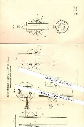 original Patent - Louis Sepulchre in Herstal bei Lüttich , Belgien , 1886 , Mineralöllampen , Beleuchtung, Lampen !!!