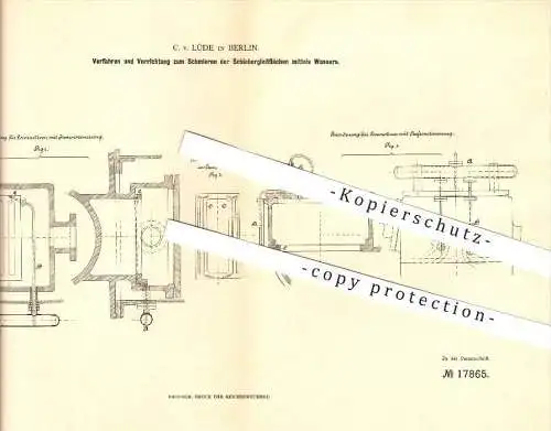 original Patent - C. von Lüde in Berlin , 1881 , Schmieren der Schiebergleitflächen , Dampfmaschinen !!!